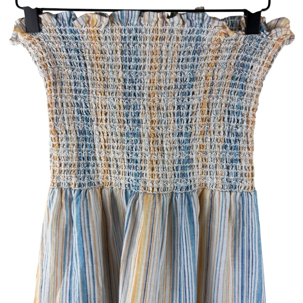 Reformation Marbella Bermuda Smocked 100% Linen Midi Dress Size M - Picture 7 of 9
